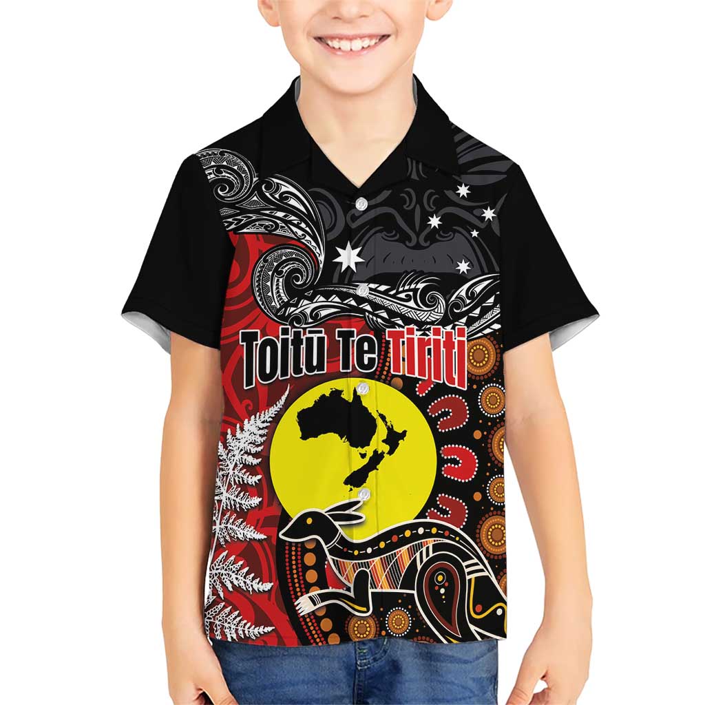 Aotearoa and Australia Toitu Te Tiriti Kid Hawaiian Shirt Honour the Treaty - Te Tiriti Is Us