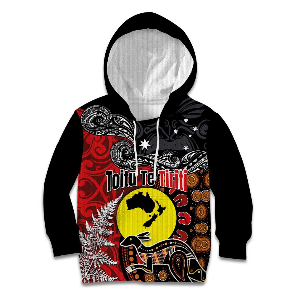 Aotearoa and Australia Toitu Te Tiriti Kid Hoodie Honour the Treaty - Te Tiriti Is Us - Vibe Hoodie Shop