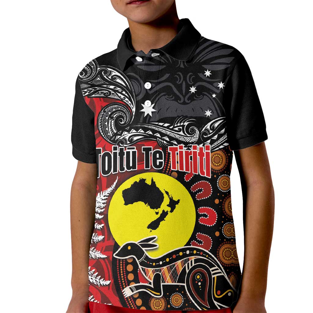 Aotearoa and Australia Toitu Te Tiriti Kid Polo Shirt Honour the Treaty - Te Tiriti Is Us - Vibe Hoodie Shop