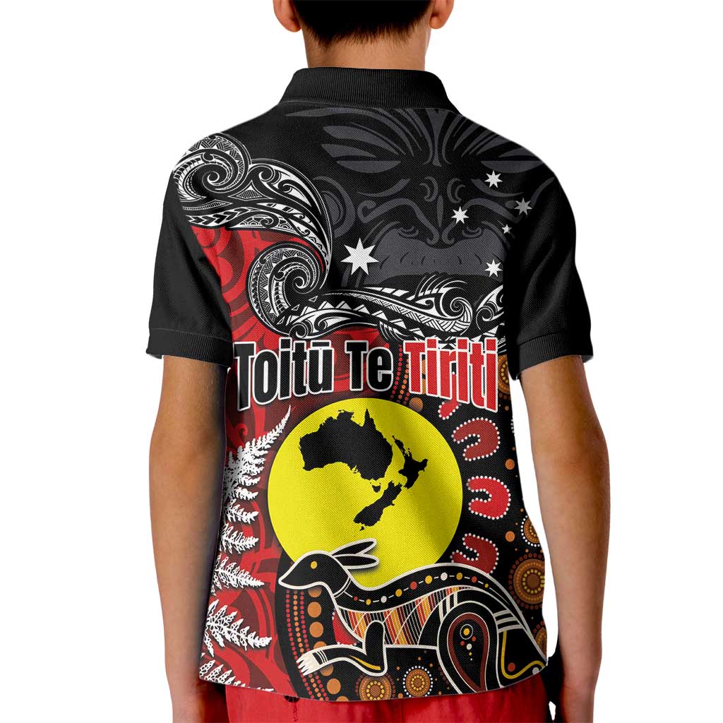 Aotearoa and Australia Toitu Te Tiriti Kid Polo Shirt Honour the Treaty - Te Tiriti Is Us - Vibe Hoodie Shop