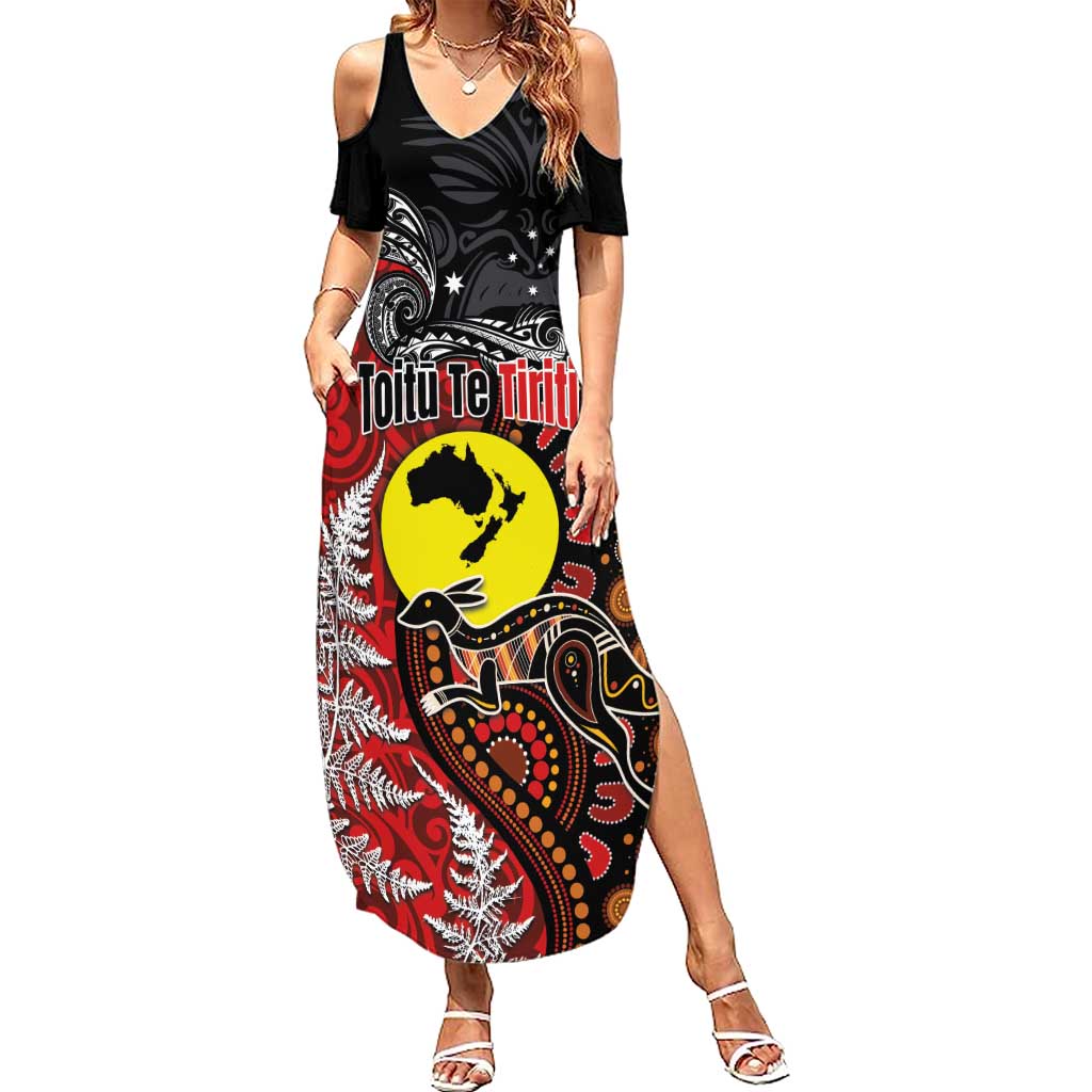 Aotearoa and Australia Toitu Te Tiriti Summer Maxi Dress Honour the Treaty - Te Tiriti Is Us