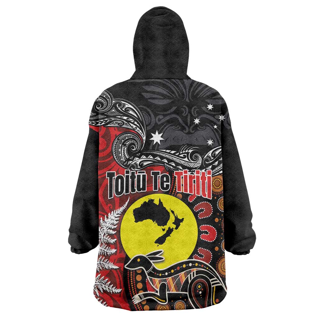 Aotearoa and Australia Toitu Te Tiriti Wearable Blanket Hoodie Honour the Treaty - Te Tiriti Is Us - Vibe Hoodie Shop