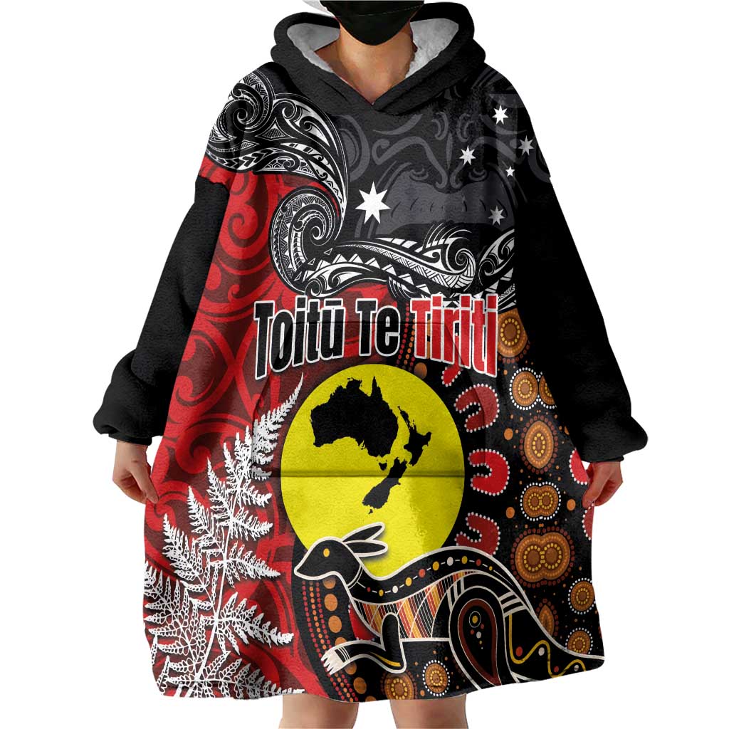 Aotearoa and Australia Toitu Te Tiriti Wearable Blanket Hoodie Honour the Treaty - Te Tiriti Is Us - Vibe Hoodie Shop