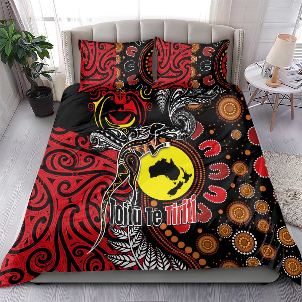Aotearoa and Australia Toitu Te Tiriti Bedding Set Honour the Treaty - Stand Together Stand Stronger - Vibe Hoodie Shop