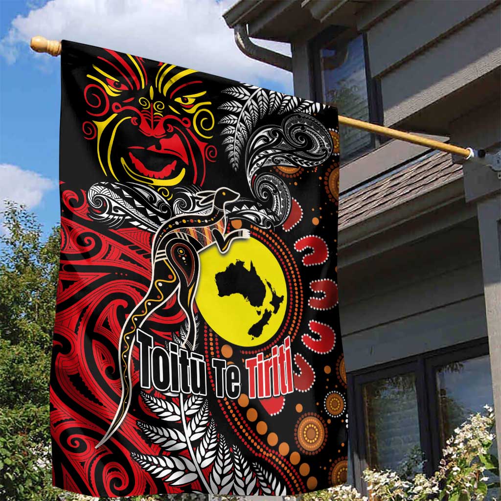Aotearoa and Australia Toitu Te Tiriti Garden Flag Honour the Treaty - Stand Together Stand Stronger - Vibe Hoodie Shop