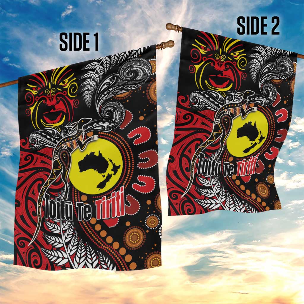 Aotearoa and Australia Toitu Te Tiriti Garden Flag Honour the Treaty - Stand Together Stand Stronger - Vibe Hoodie Shop