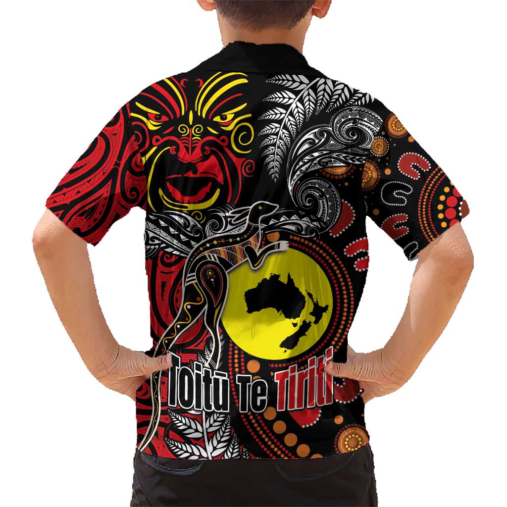 Aotearoa and Australia Toitu Te Tiriti Kid Hawaiian Shirt Honour the Treaty - Stand Together Stand Stronger