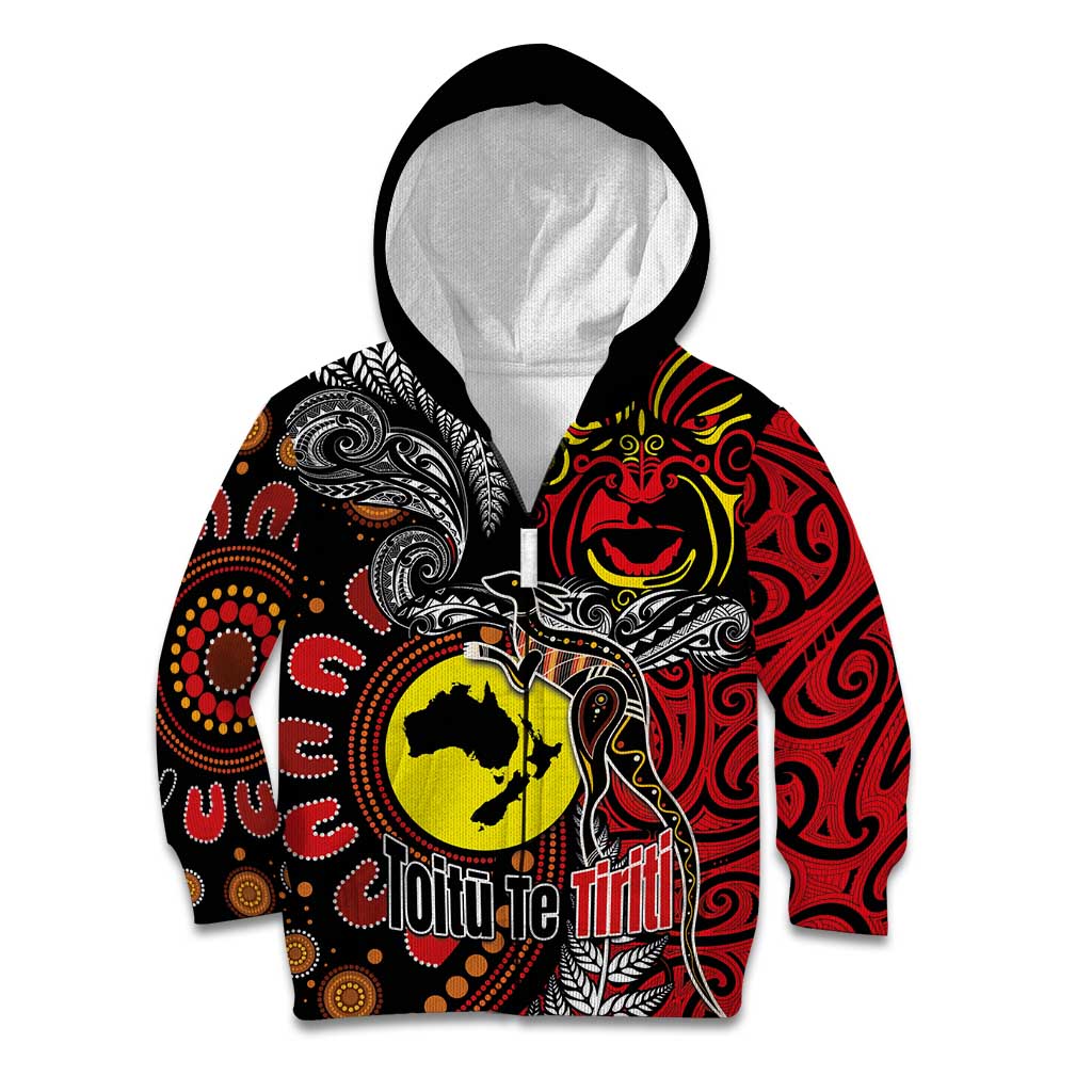 Aotearoa and Australia Toitu Te Tiriti Kid Hoodie Honour the Treaty - Stand Together Stand Stronger - Vibe Hoodie Shop