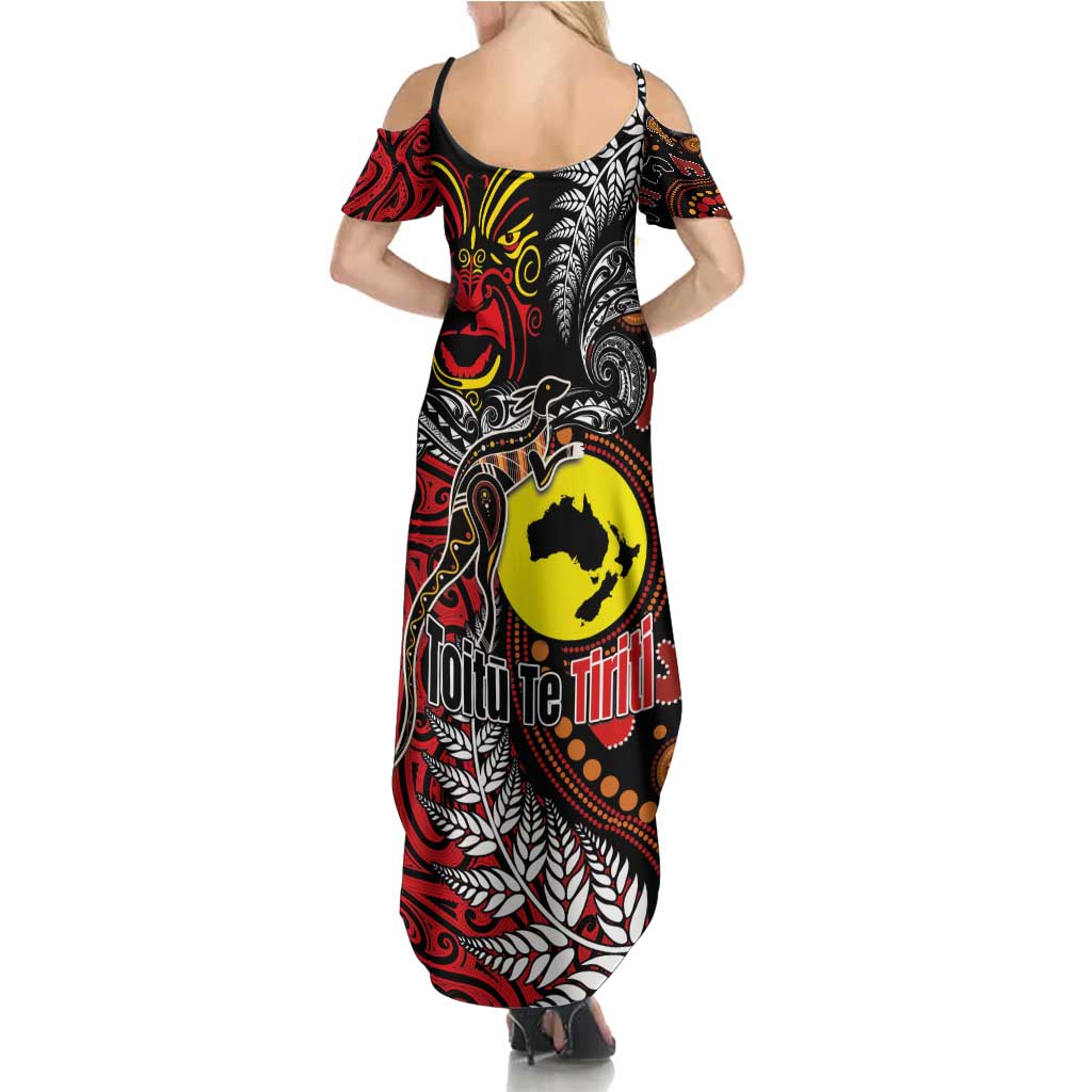 Aotearoa and Australia Toitu Te Tiriti Summer Maxi Dress Honour the Treaty - Stand Together Stand Stronger