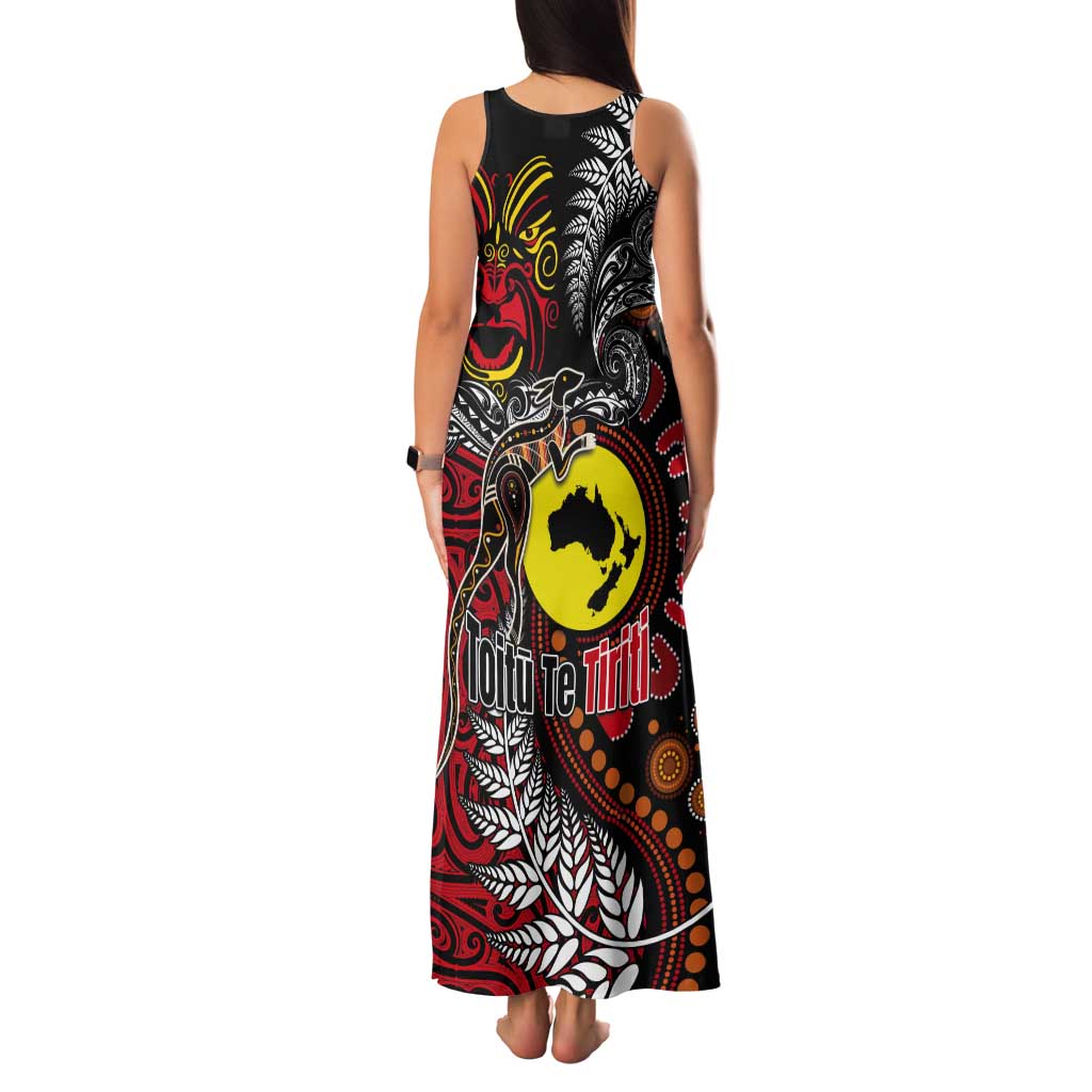 Aotearoa and Australia Toitu Te Tiriti Tank Maxi Dress Honour the Treaty - Stand Together Stand Stronger