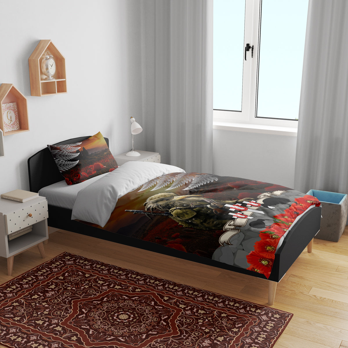 New Zealand ANZAC Day Bedding Set The Ode of Remembrance and Silver Fern - Vibe Hoodie Shop