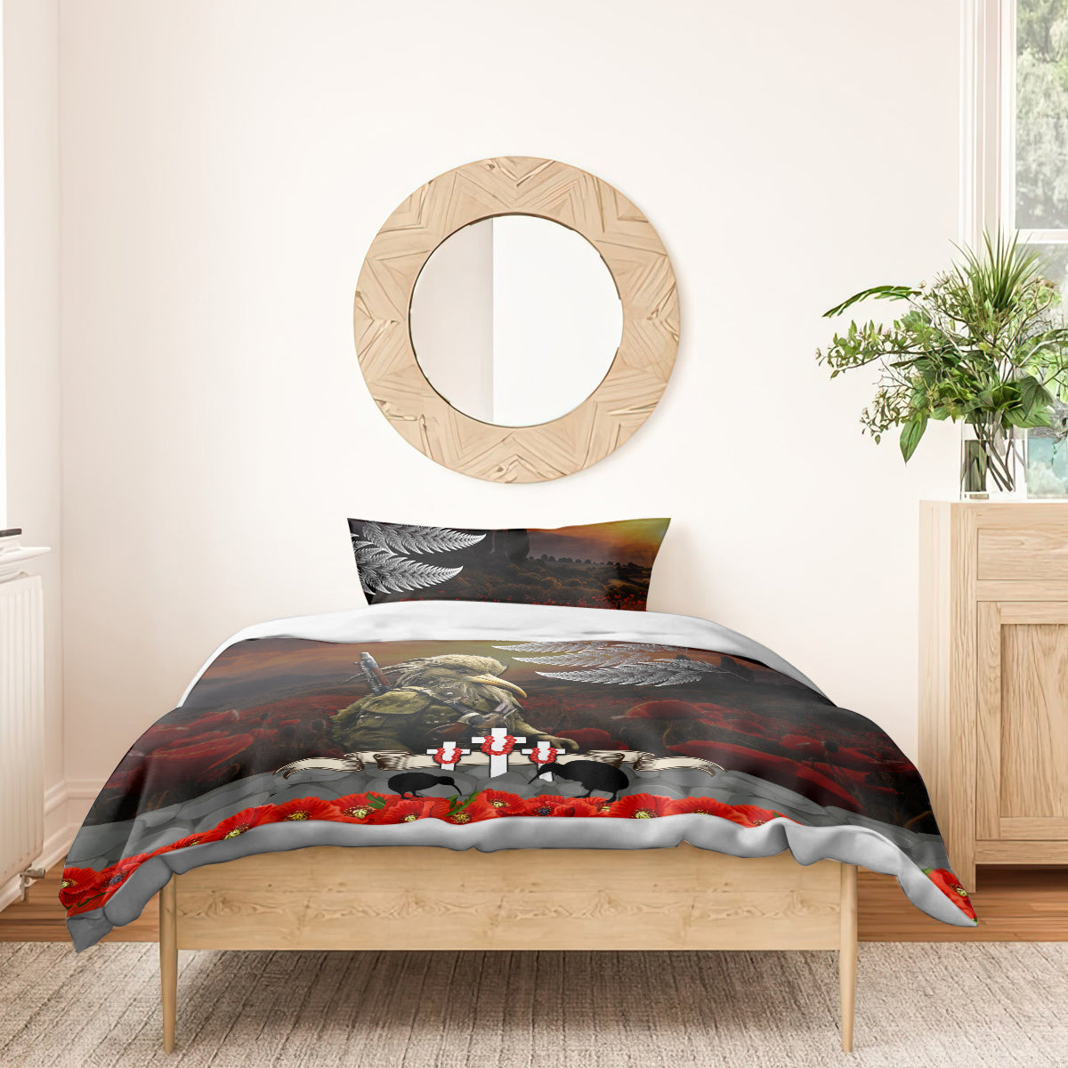 New Zealand ANZAC Day Bedding Set The Ode of Remembrance and Silver Fern - Vibe Hoodie Shop