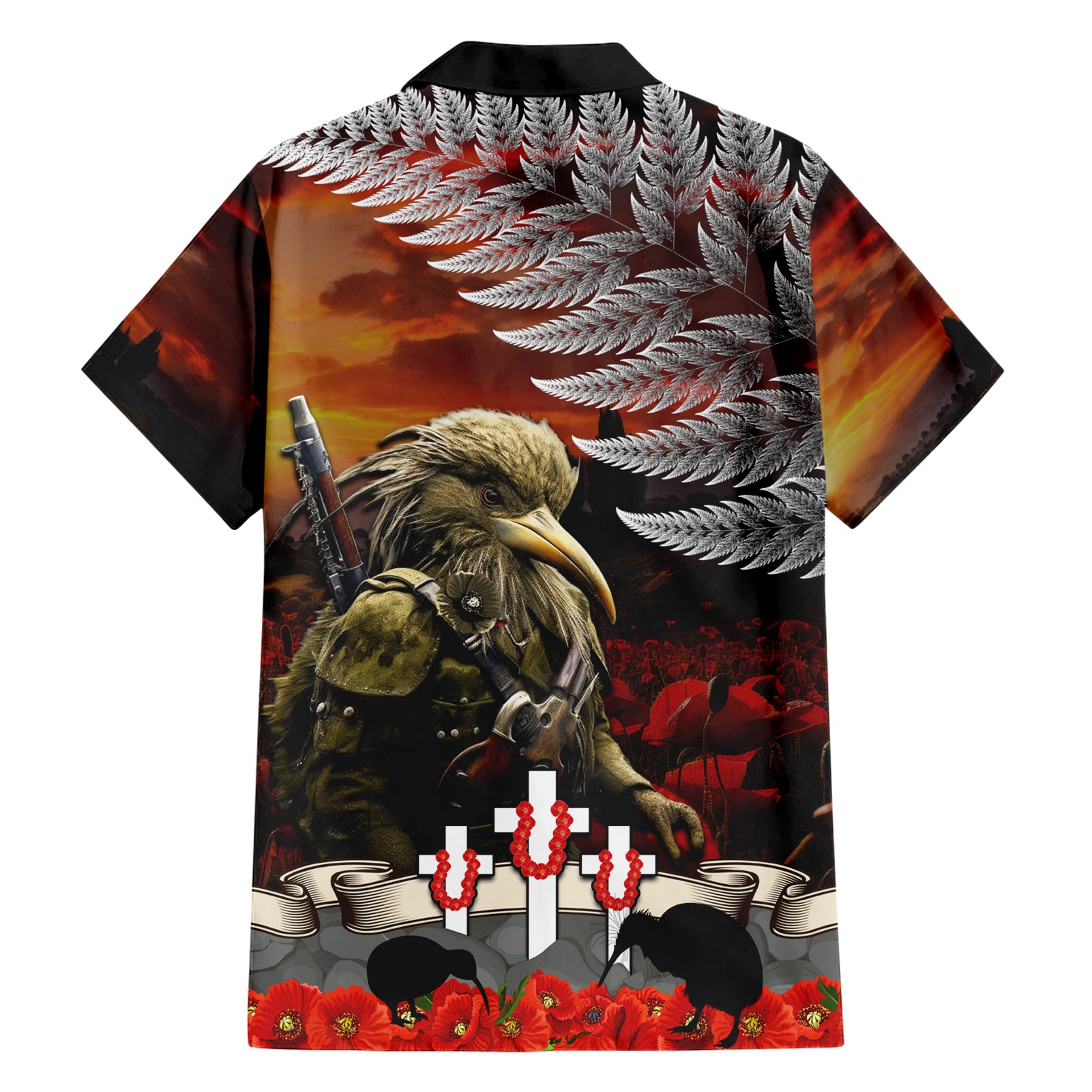 New Zealand ANZAC Day Hawaiian Shirt The Ode of Remembrance and Silver Fern - Vibe Hoodie Shop