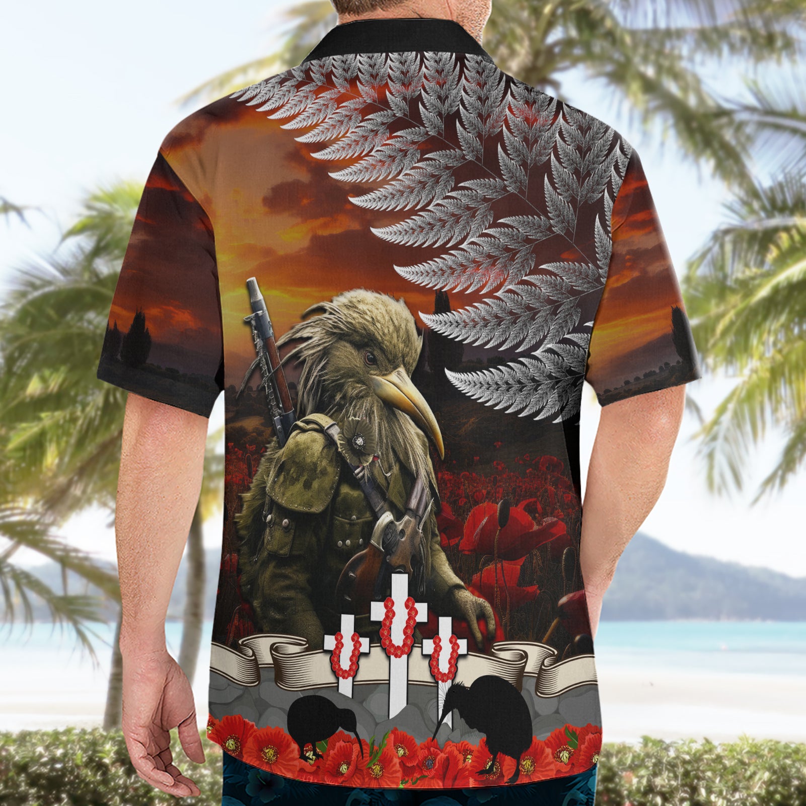 New Zealand ANZAC Day Hawaiian Shirt The Ode of Remembrance and Silver Fern - Vibe Hoodie Shop