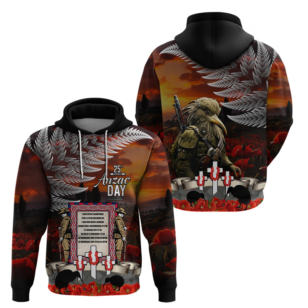New Zealand ANZAC Day Hoodie The Ode of Remembrance and Silver Fern - Vibe Hoodie Shop