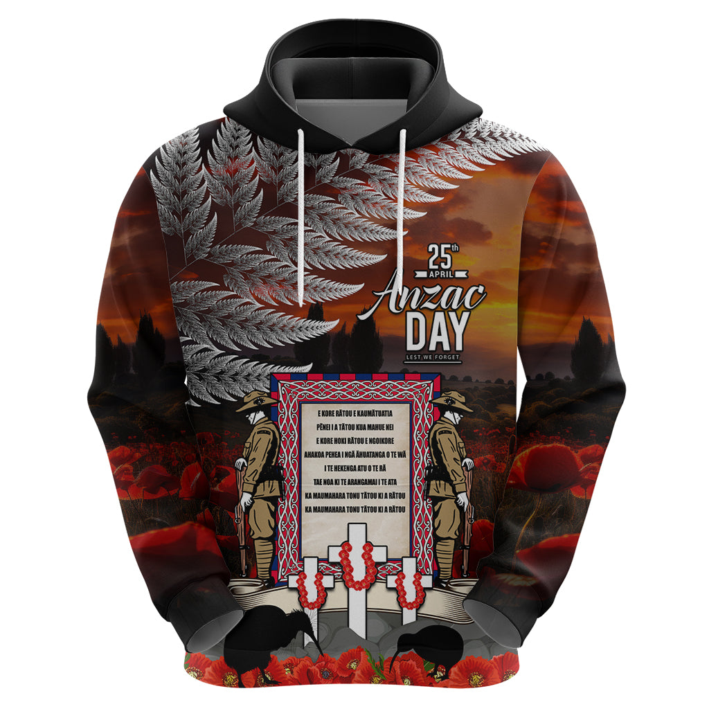 New Zealand ANZAC Day Hoodie The Ode of Remembrance and Silver Fern - Vibe Hoodie Shop