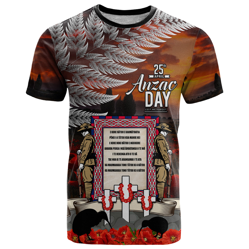 New Zealand ANZAC Day T Shirt The Ode of Remembrance and Silver Fern - Vibe Hoodie Shop