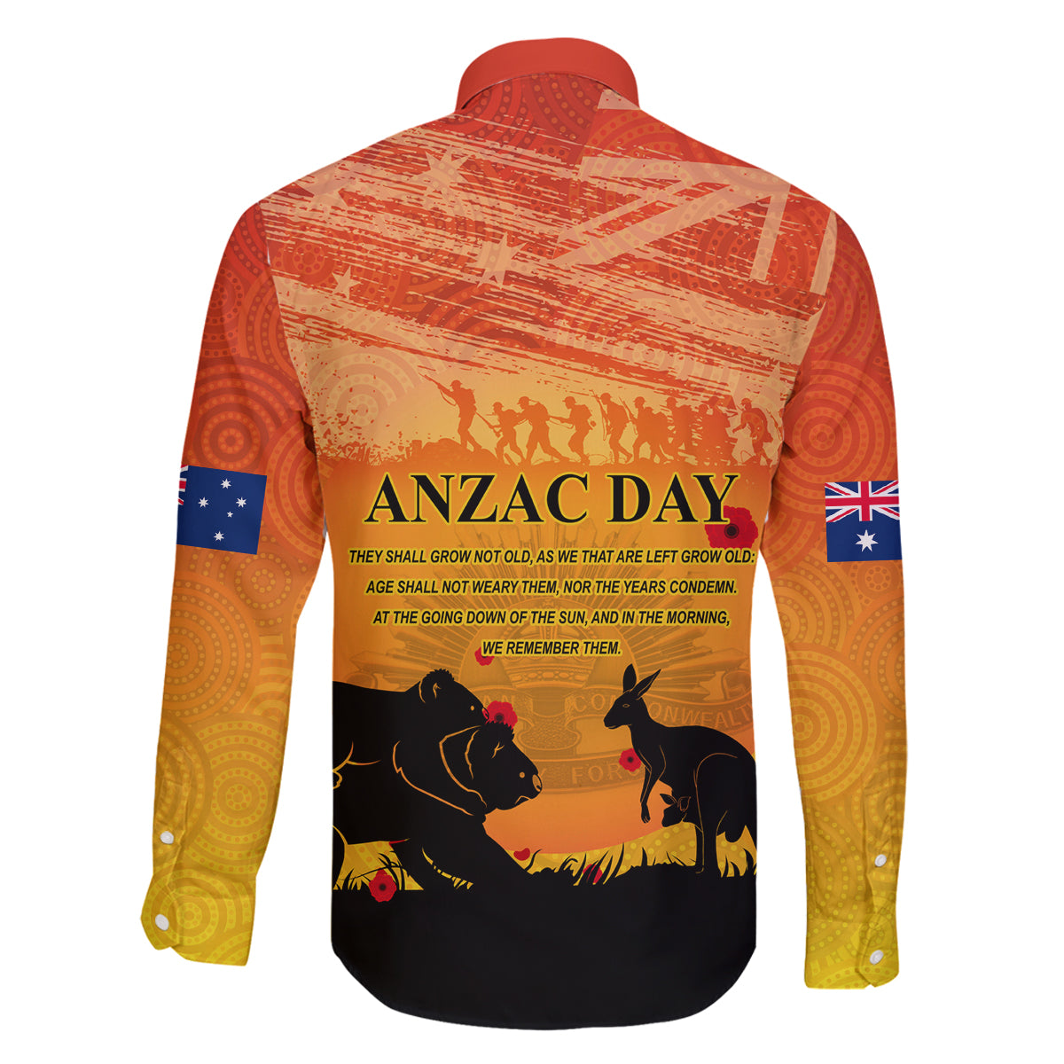Australia ANZAC Day Family Matching Tank Maxi Dress and Hawaiian Shirt Koala and Kangaroo Respect Aboriginal Pattern
