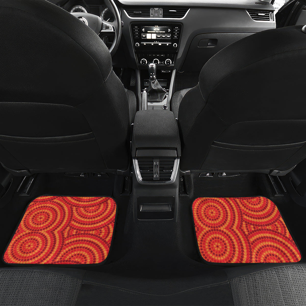 Australia ANZAC Day Car Mats Koala and Kangaroo Red Poppy Flower Field Aboriginal Pattern