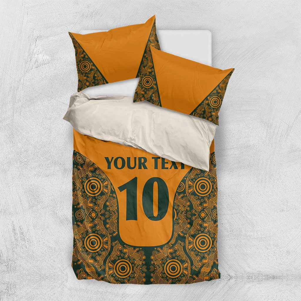 Custom Australia Rugby Championship 2024 Bedding Set Aboriginal Art Tattoo Pattern - Vibe Hoodie Shop