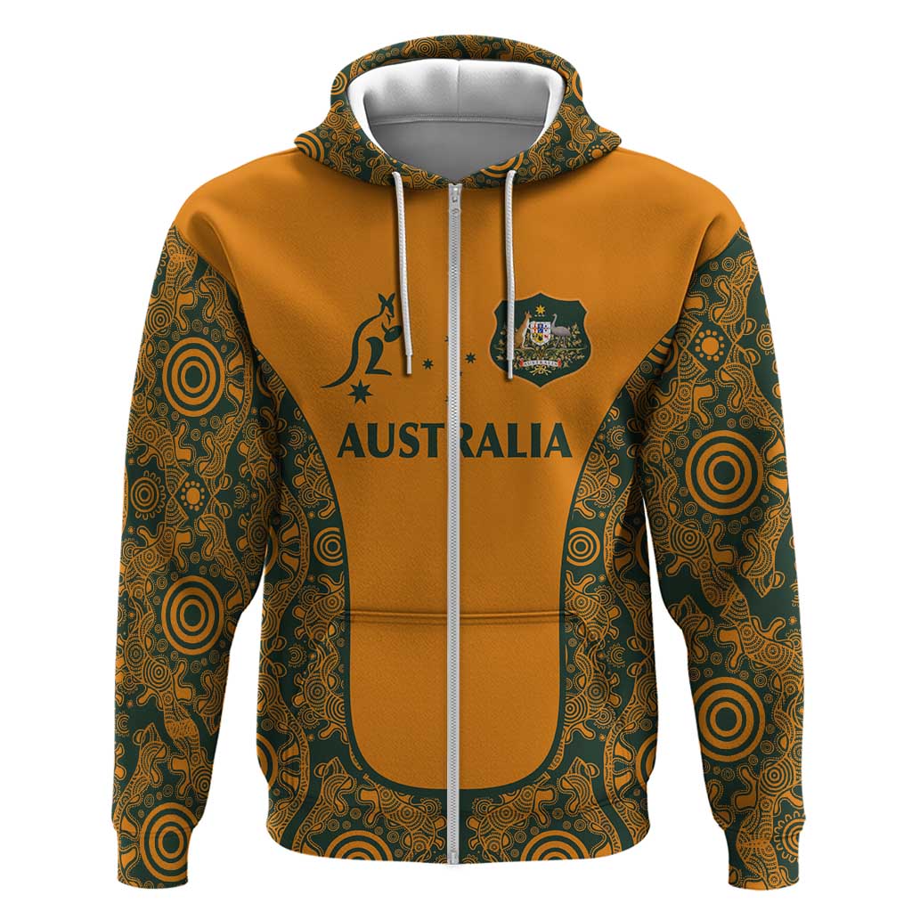 Custom Australia Rugby Championship 2024 Hoodie Aboriginal Art Tattoo Pattern - Vibe Hoodie Shop