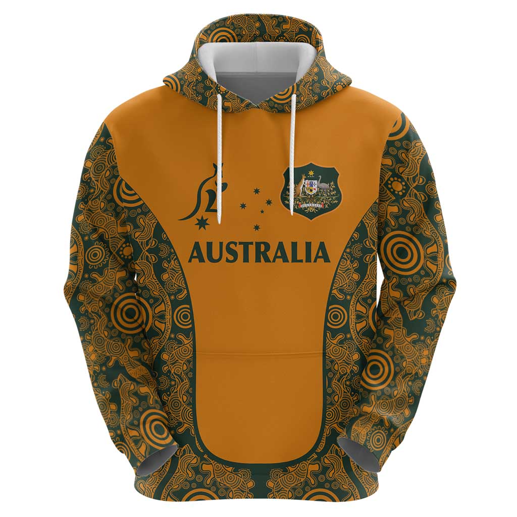 Custom Australia Rugby Championship 2024 Hoodie Aboriginal Art Tattoo Pattern - Vibe Hoodie Shop