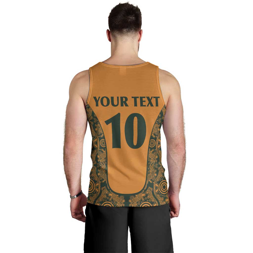 Custom Australia Rugby Championship 2024 Men Tank Top Aboriginal Art Tattoo Pattern - Vibe Hoodie Shop