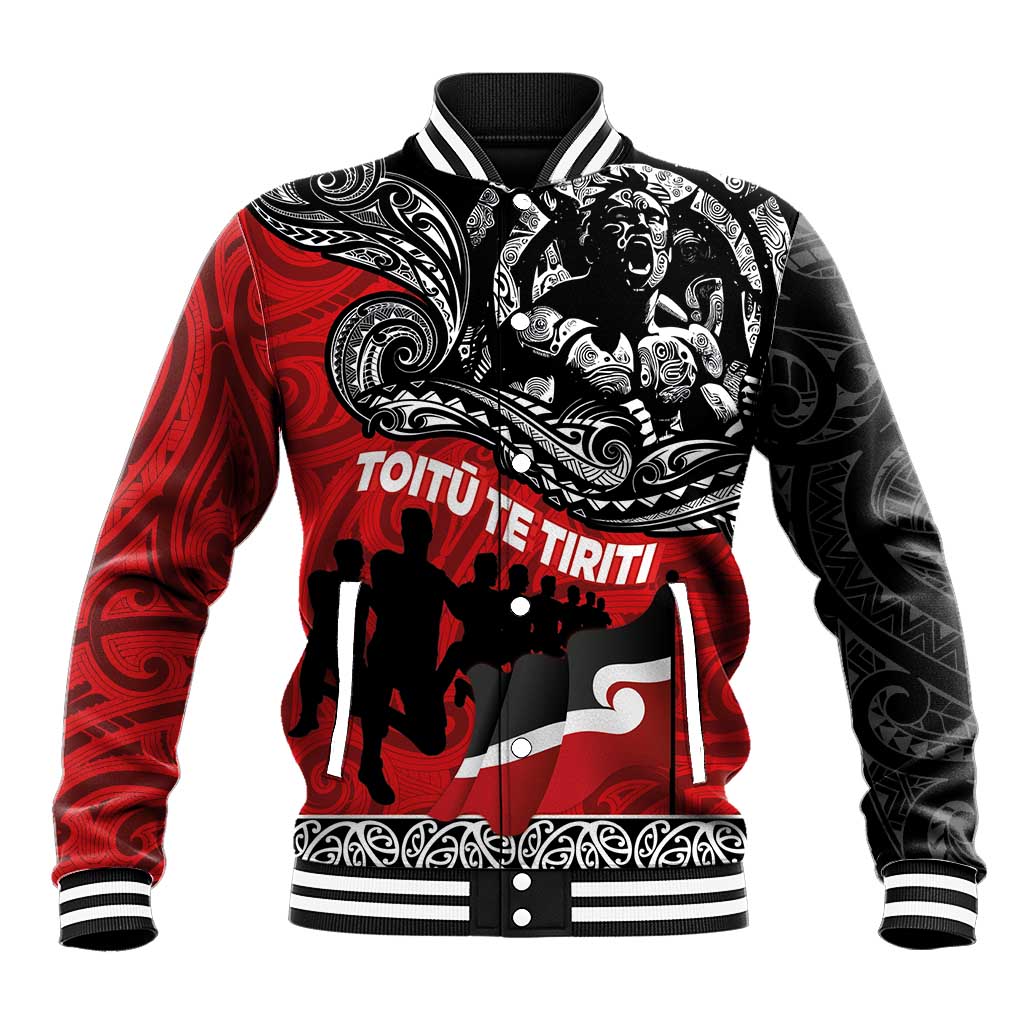 Aotearoa Toitu Te Tiriti Baseball Jacket Honoring Te Tiriti o Waitangi Maori Haka - Vibe Hoodie Shop