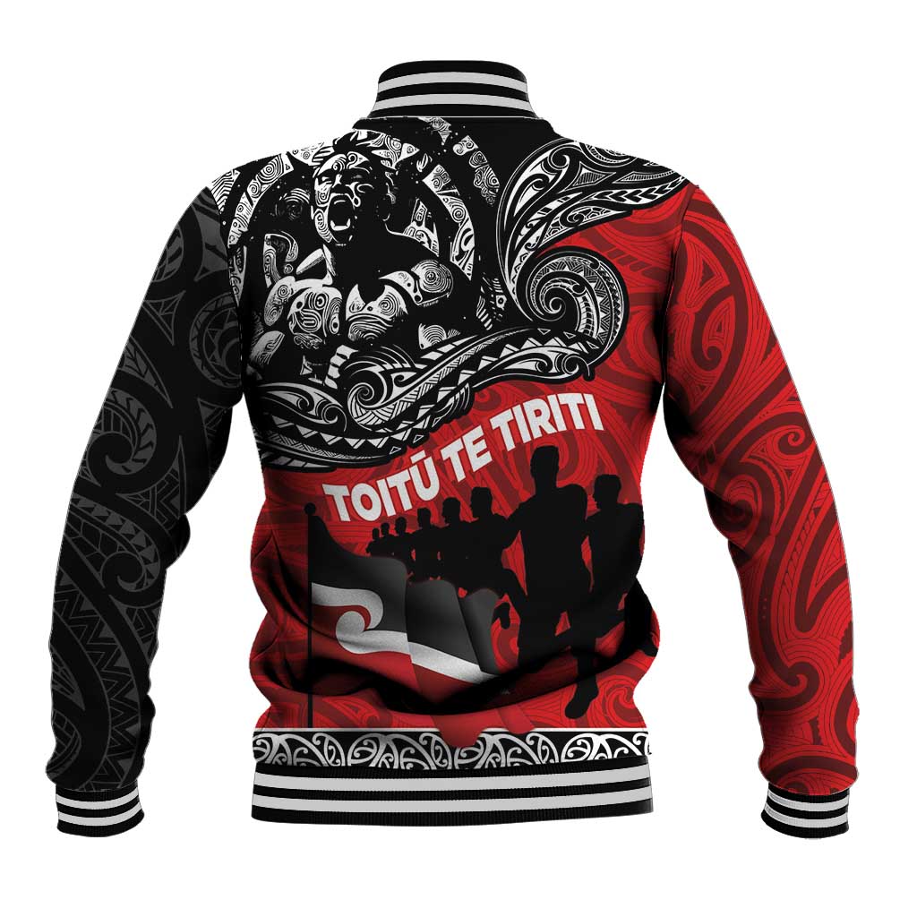 Aotearoa Toitu Te Tiriti Baseball Jacket Honoring Te Tiriti o Waitangi Maori Haka - Vibe Hoodie Shop