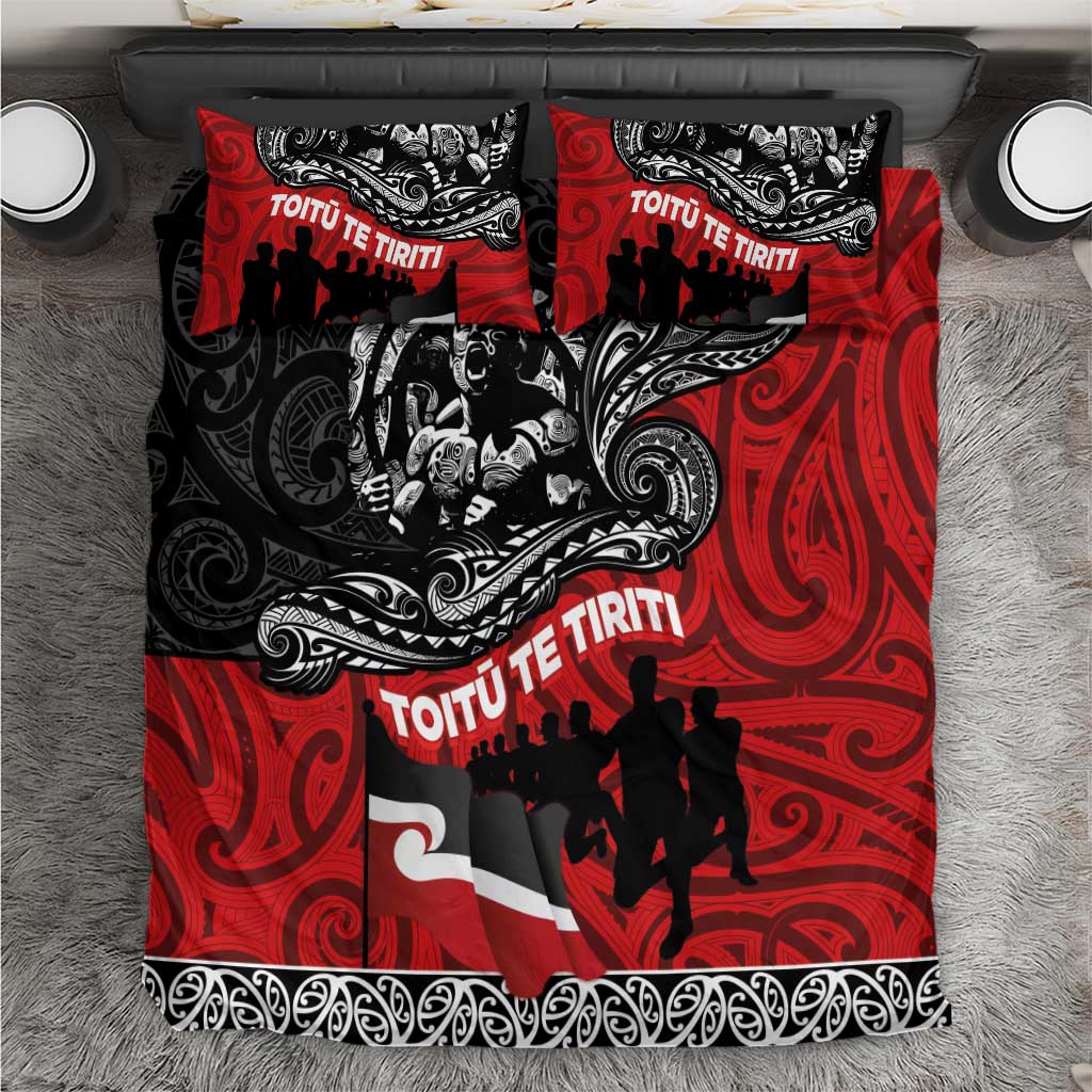 Aotearoa Toitu Te Tiriti Bedding Set Honoring Te Tiriti o Waitangi Maori Haka - Vibe Hoodie Shop
