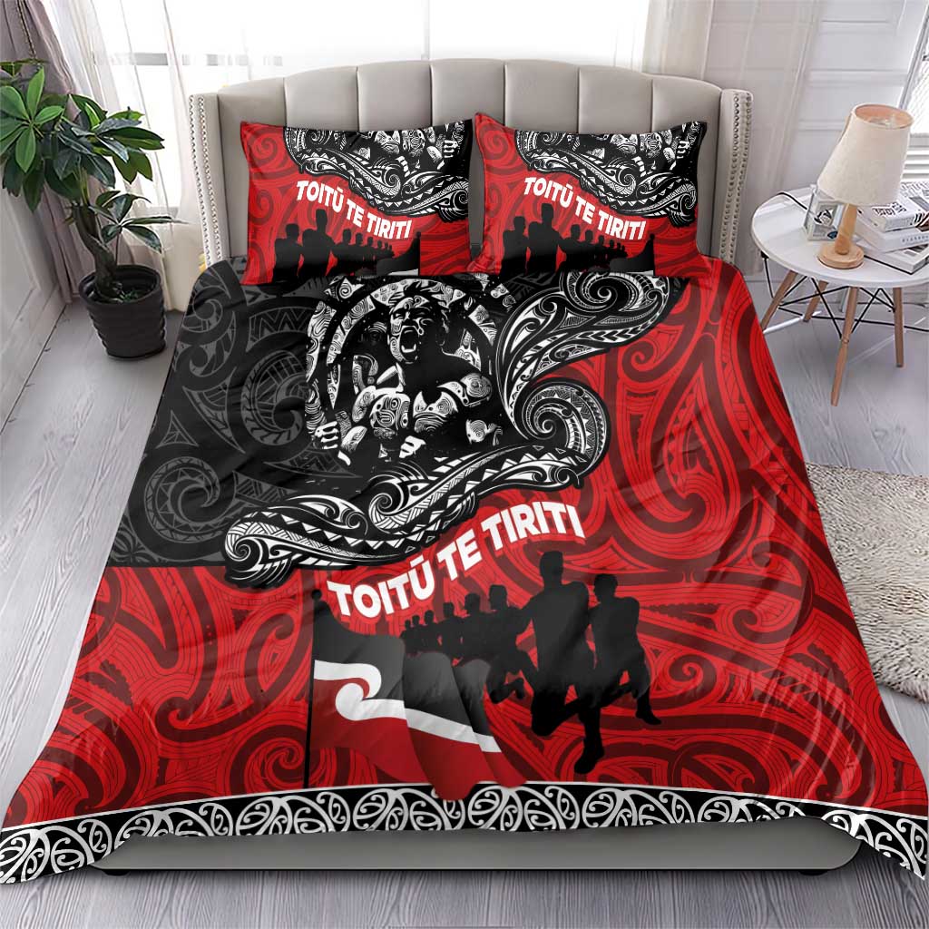 Aotearoa Toitu Te Tiriti Bedding Set Honoring Te Tiriti o Waitangi Maori Haka - Vibe Hoodie Shop