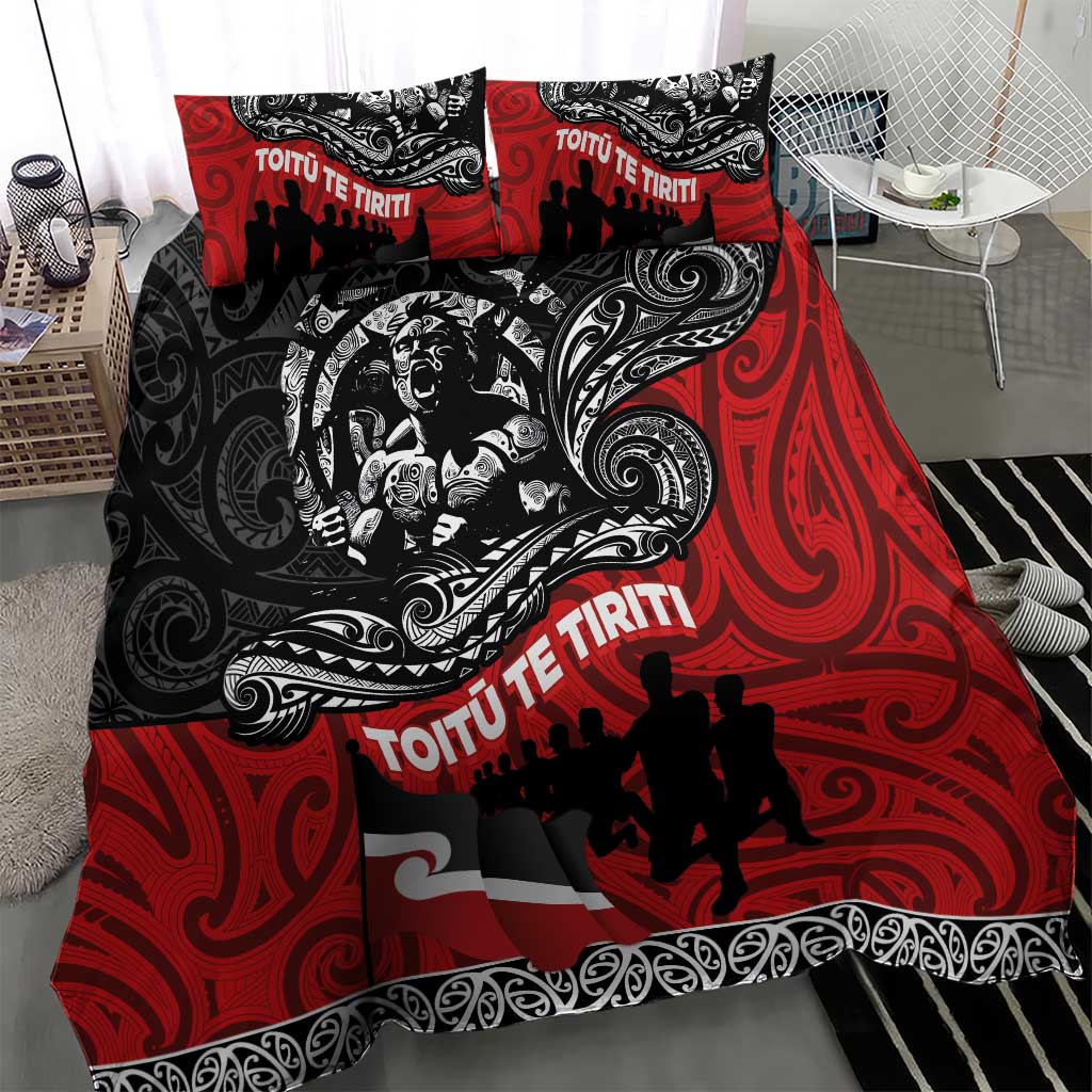 Aotearoa Toitu Te Tiriti Bedding Set Honoring Te Tiriti o Waitangi Maori Haka - Vibe Hoodie Shop