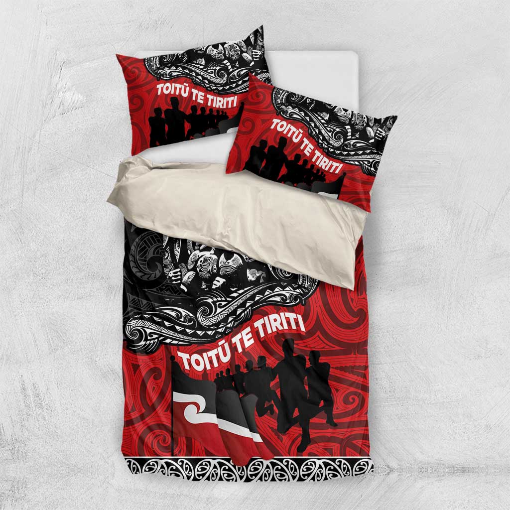 Aotearoa Toitu Te Tiriti Bedding Set Honoring Te Tiriti o Waitangi Maori Haka - Vibe Hoodie Shop