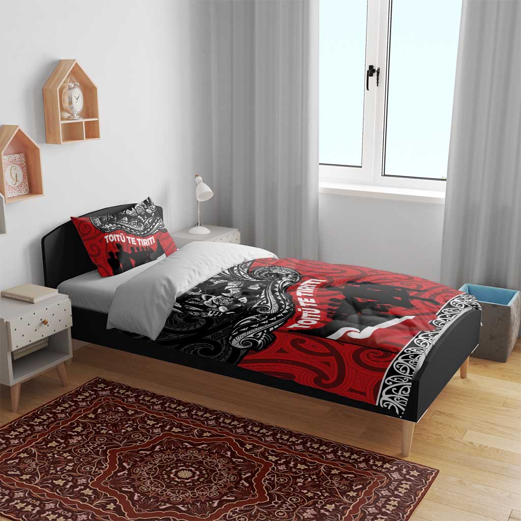 Aotearoa Toitu Te Tiriti Bedding Set Honoring Te Tiriti o Waitangi Maori Haka - Vibe Hoodie Shop