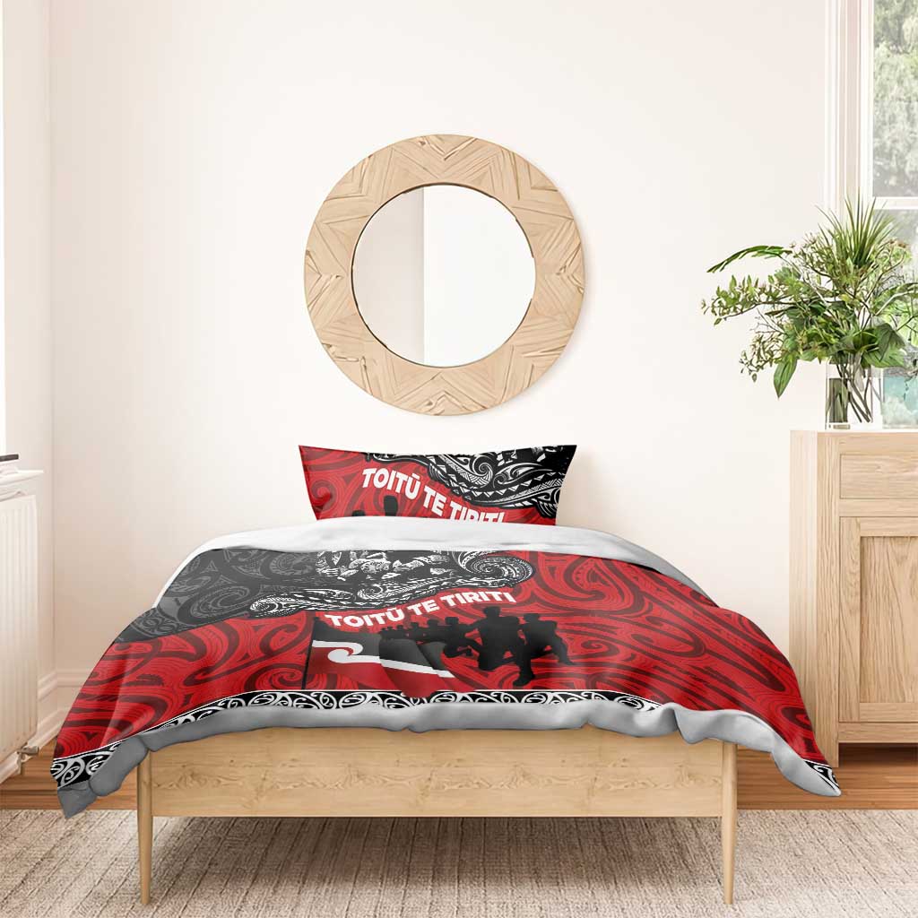Aotearoa Toitu Te Tiriti Bedding Set Honoring Te Tiriti o Waitangi Maori Haka - Vibe Hoodie Shop