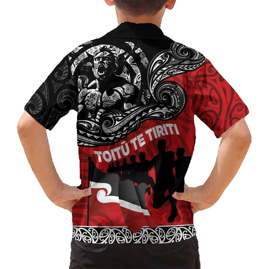 Aotearoa Toitu Te Tiriti Family Matching Puletasi and Hawaiian Shirt Honoring Te Tiriti o Waitangi Maori Haka