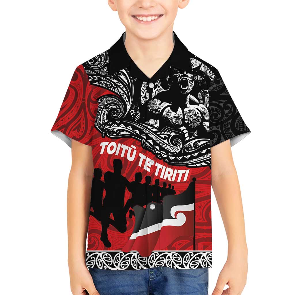 Aotearoa Toitu Te Tiriti Family Matching Puletasi and Hawaiian Shirt Honoring Te Tiriti o Waitangi Maori Haka