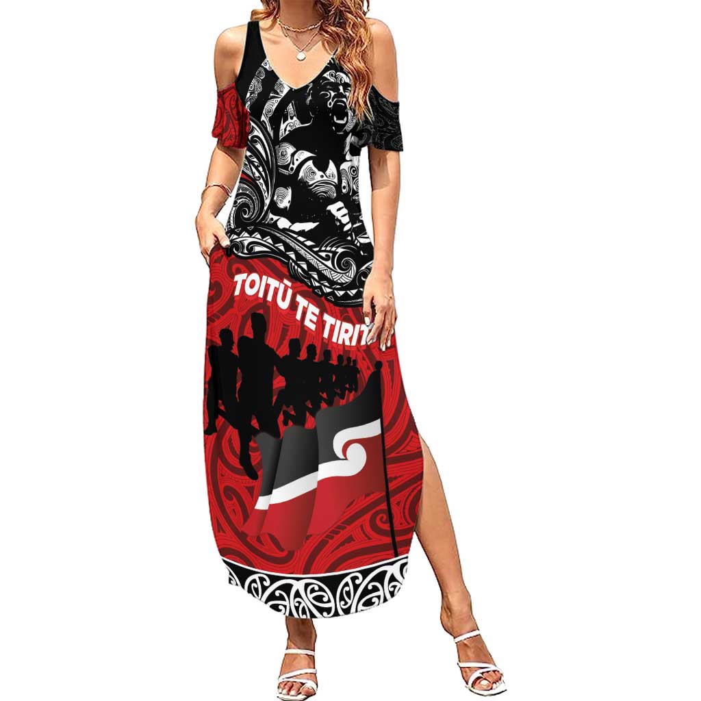 Aotearoa Toitu Te Tiriti Family Matching Summer Maxi Dress and Hawaiian Shirt Honoring Te Tiriti o Waitangi Maori Haka