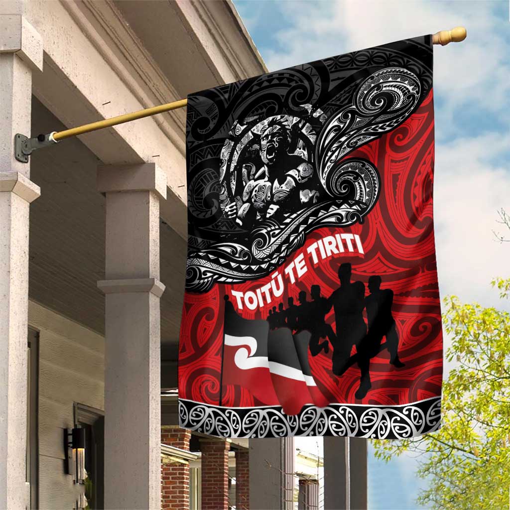 Aotearoa Toitu Te Tiriti Garden Flag Honoring Te Tiriti o Waitangi Maori Haka - Vibe Hoodie Shop