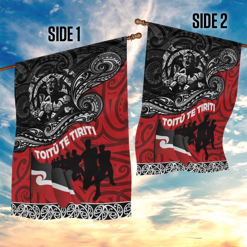 Aotearoa Toitu Te Tiriti Garden Flag Honoring Te Tiriti o Waitangi Maori Haka - Vibe Hoodie Shop