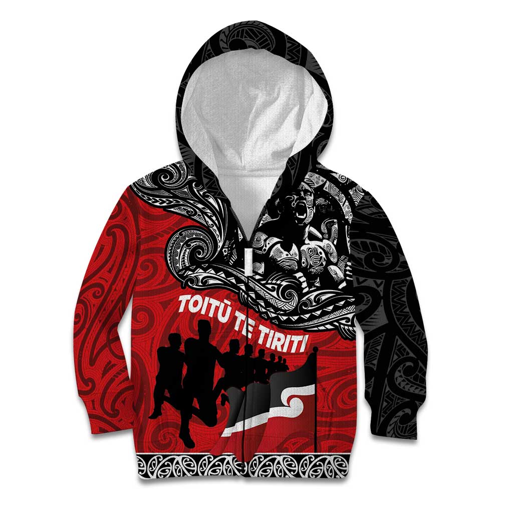 Aotearoa Toitu Te Tiriti Kid Hoodie Honoring Te Tiriti o Waitangi Maori Haka - Vibe Hoodie Shop