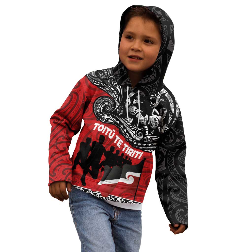 Aotearoa Toitu Te Tiriti Kid Hoodie Honoring Te Tiriti o Waitangi Maori Haka - Vibe Hoodie Shop