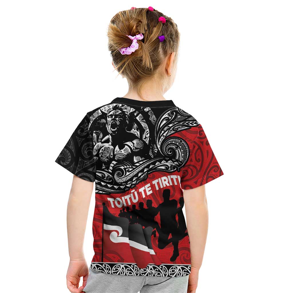 Aotearoa Toitu Te Tiriti Kid T Shirt Honoring Te Tiriti o Waitangi Maori Haka - Vibe Hoodie Shop