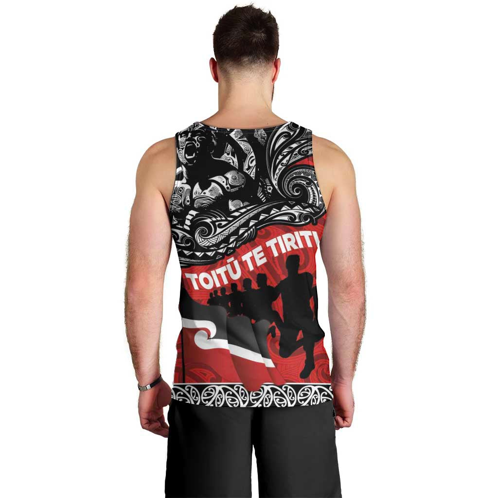 Aotearoa Toitu Te Tiriti Men Tank Top Honoring Te Tiriti o Waitangi Maori Haka - Vibe Hoodie Shop