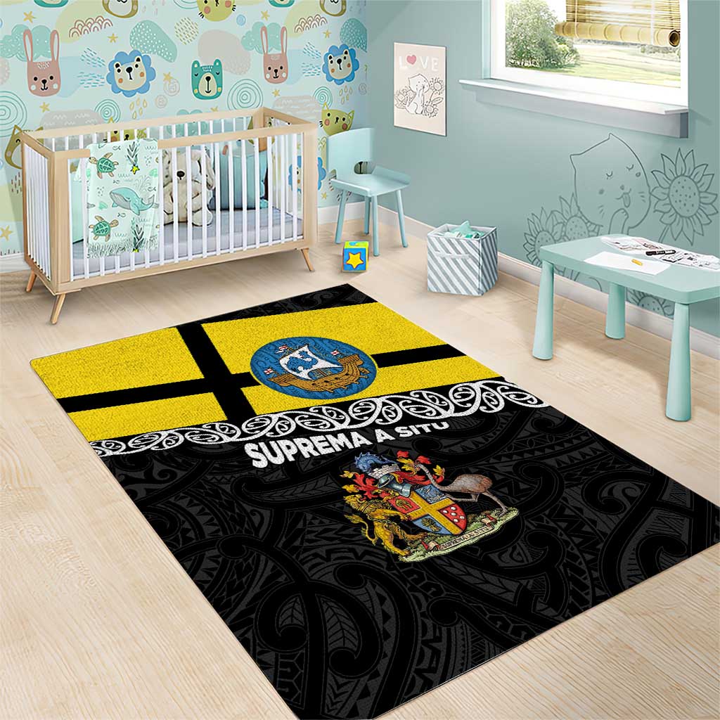 New Zealand Wellington Area Rug The Capital's Emblems Flag and Koru Art - Vibe Hoodie Shop