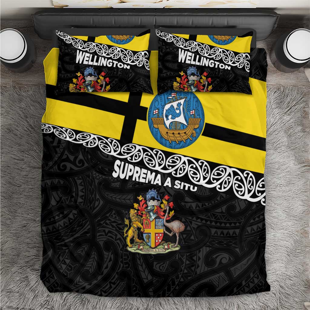 New Zealand Wellington Bedding Set The Capital's Emblems Flag and Koru Art - Vibe Hoodie Shop