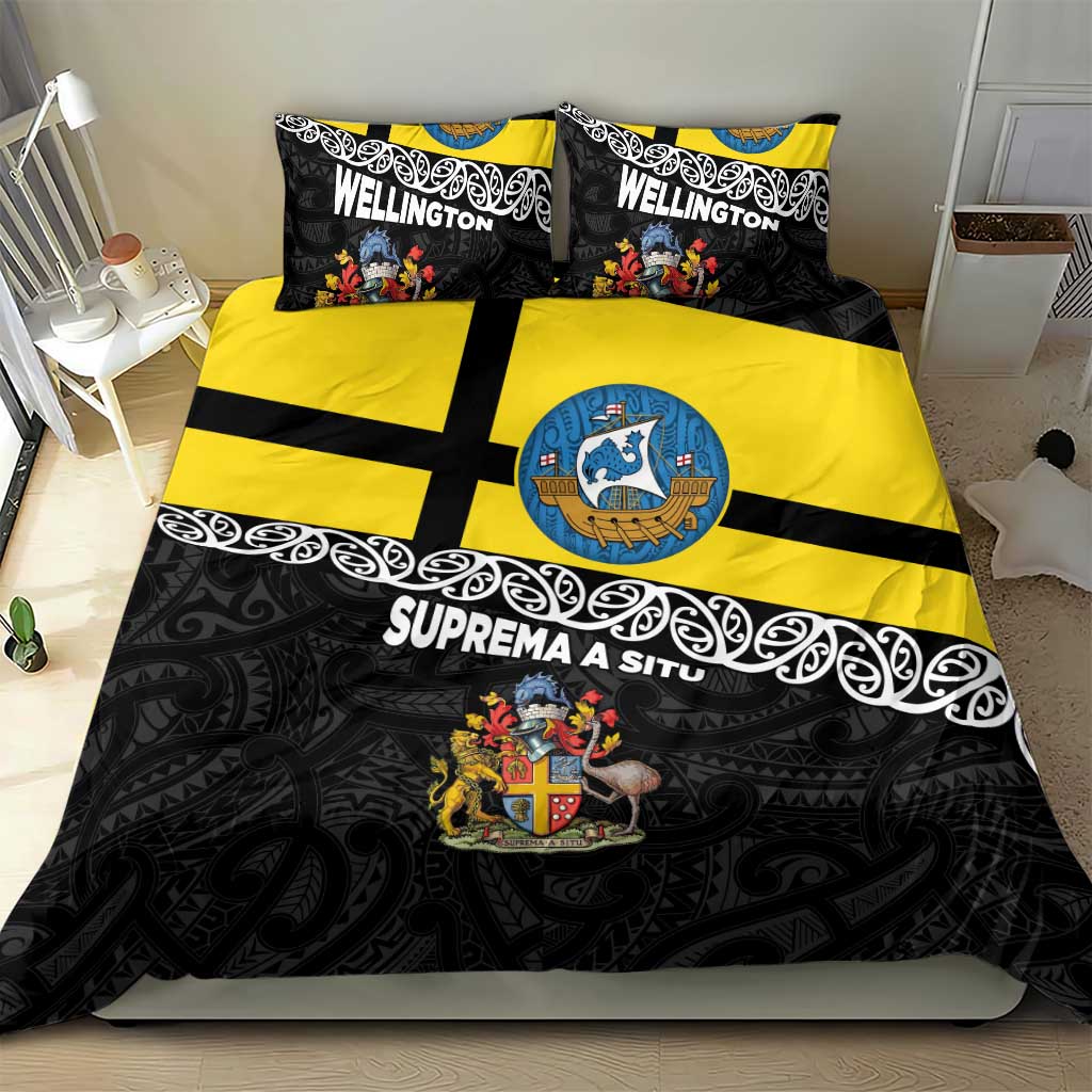New Zealand Wellington Bedding Set The Capital's Emblems Flag and Koru Art - Vibe Hoodie Shop