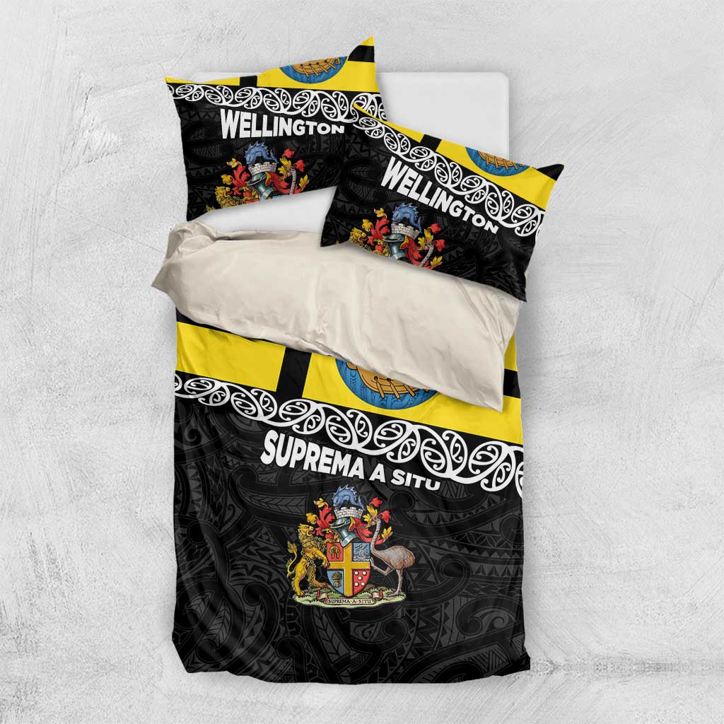New Zealand Wellington Bedding Set The Capital's Emblems Flag and Koru Art - Vibe Hoodie Shop
