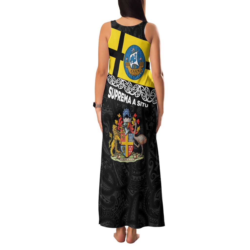 New Zealand Wellington Family Matching Tank Maxi Dress and Hawaiian Shirt The Capital's Emblems Flag and Koru Art