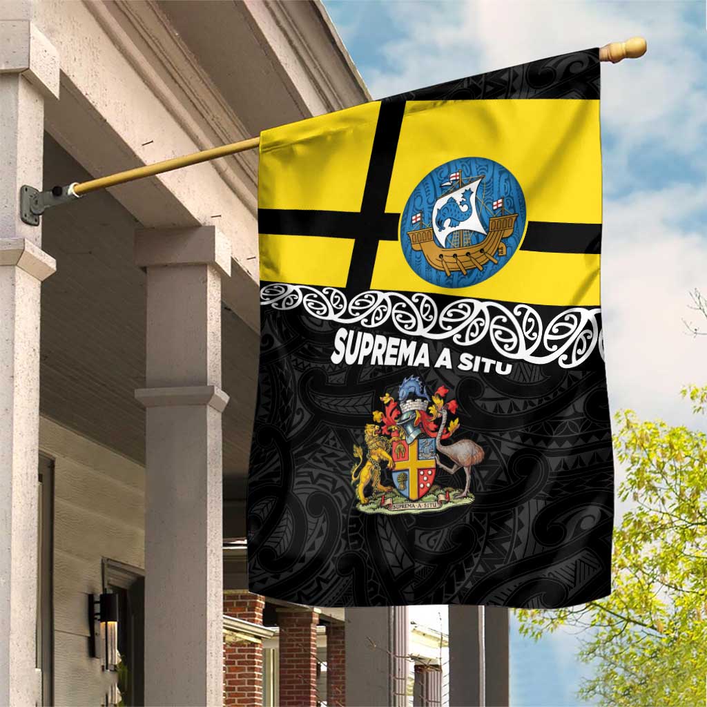 New Zealand Wellington Garden Flag The Capital's Emblems Flag and Koru Art - Vibe Hoodie Shop